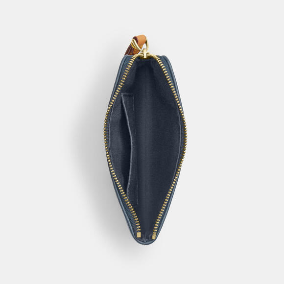 Coach Corner Zip Wristlet In Signature Denim - Picture 4 of 7